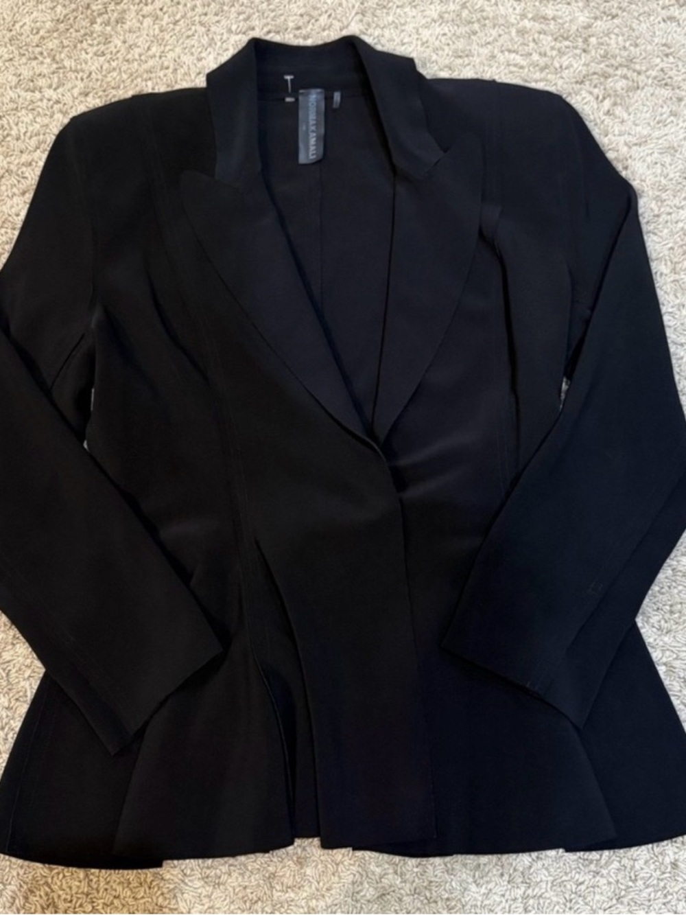 Norma Kamali Black Peplum Blazer